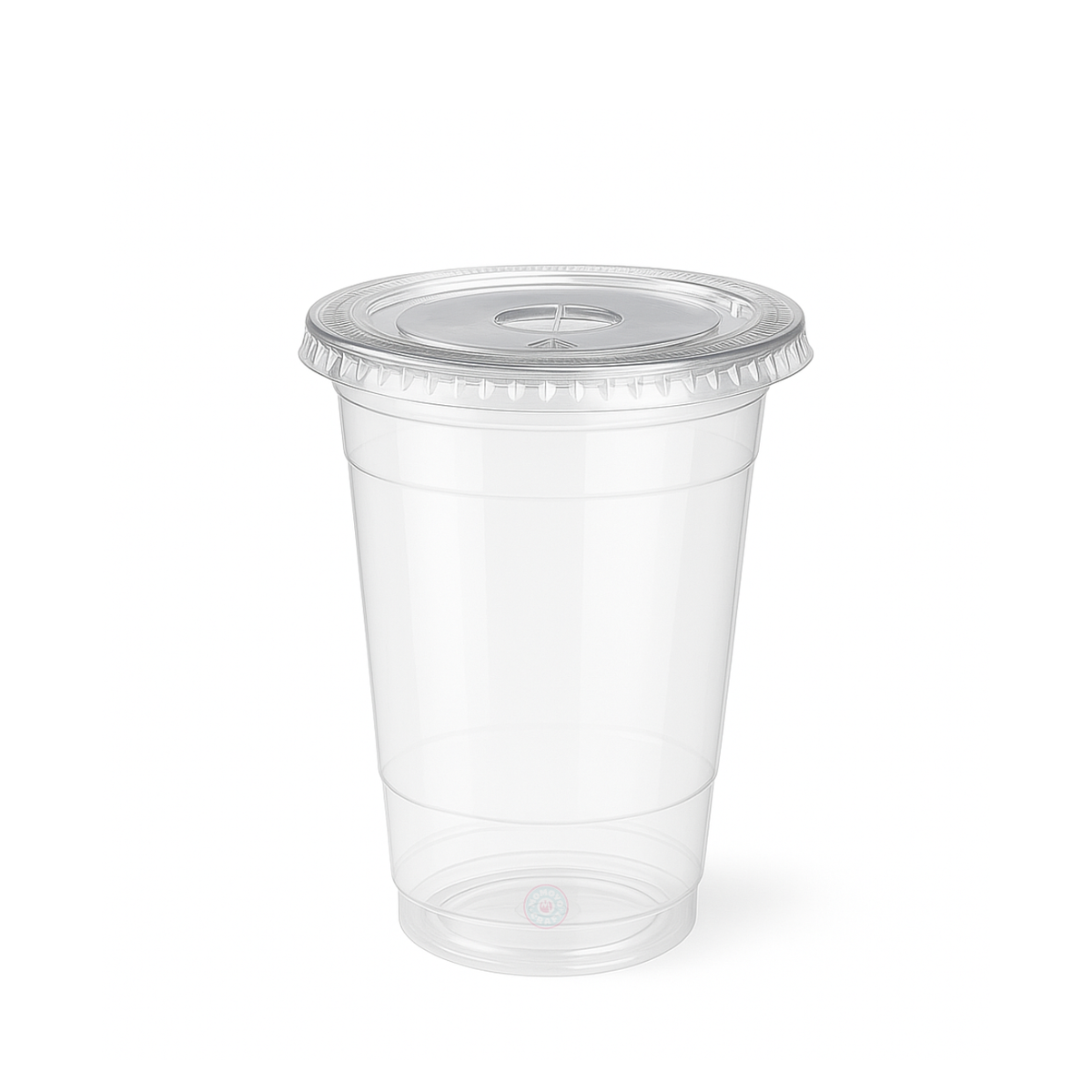 360ml / 12oz PET plastic cup with flat lid