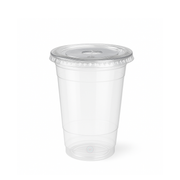 360ml / 12oz PET plastic cup with flat lid