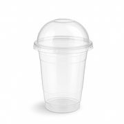 500ml / 16oz PET plastic cup with dome lid