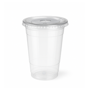 500ml / 16oz PET plastic cup with flat lid