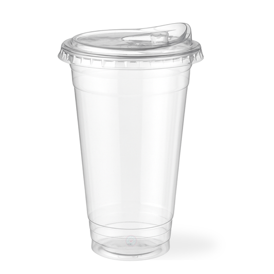 700ml / 24oz PET Plastic Cup with Direct Drinking Lid