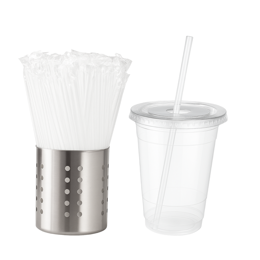 6mm Clear Individually Wrapped Plastic Straw