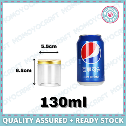 Gold Lid Plastic Jar Clear PET Food Storage Container for Cookies CNY Raya