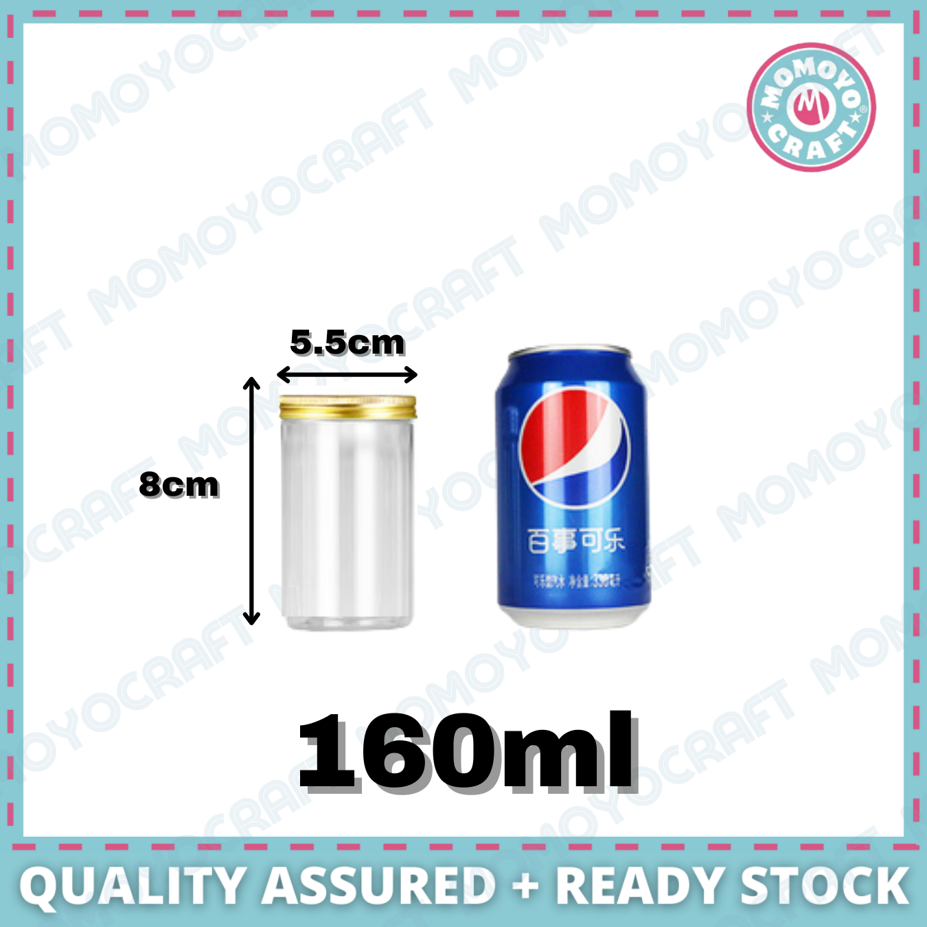 Gold Lid Plastic Jar Clear PET Food Storage Container for Cookies CNY Raya