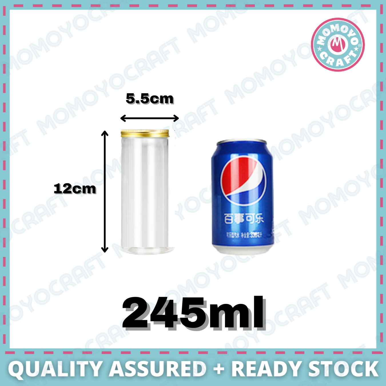 Gold Lid Plastic Jar Clear PET Food Storage Container for Cookies CNY Raya