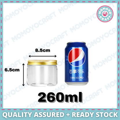 Gold Lid Plastic Jar Clear PET Food Storage Container for Cookies CNY Raya