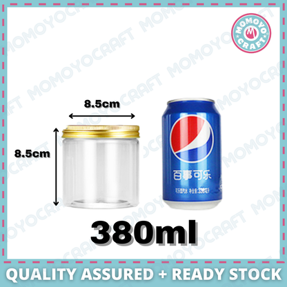 Gold Lid Plastic Jar Clear PET Food Storage Container for Cookies CNY Raya