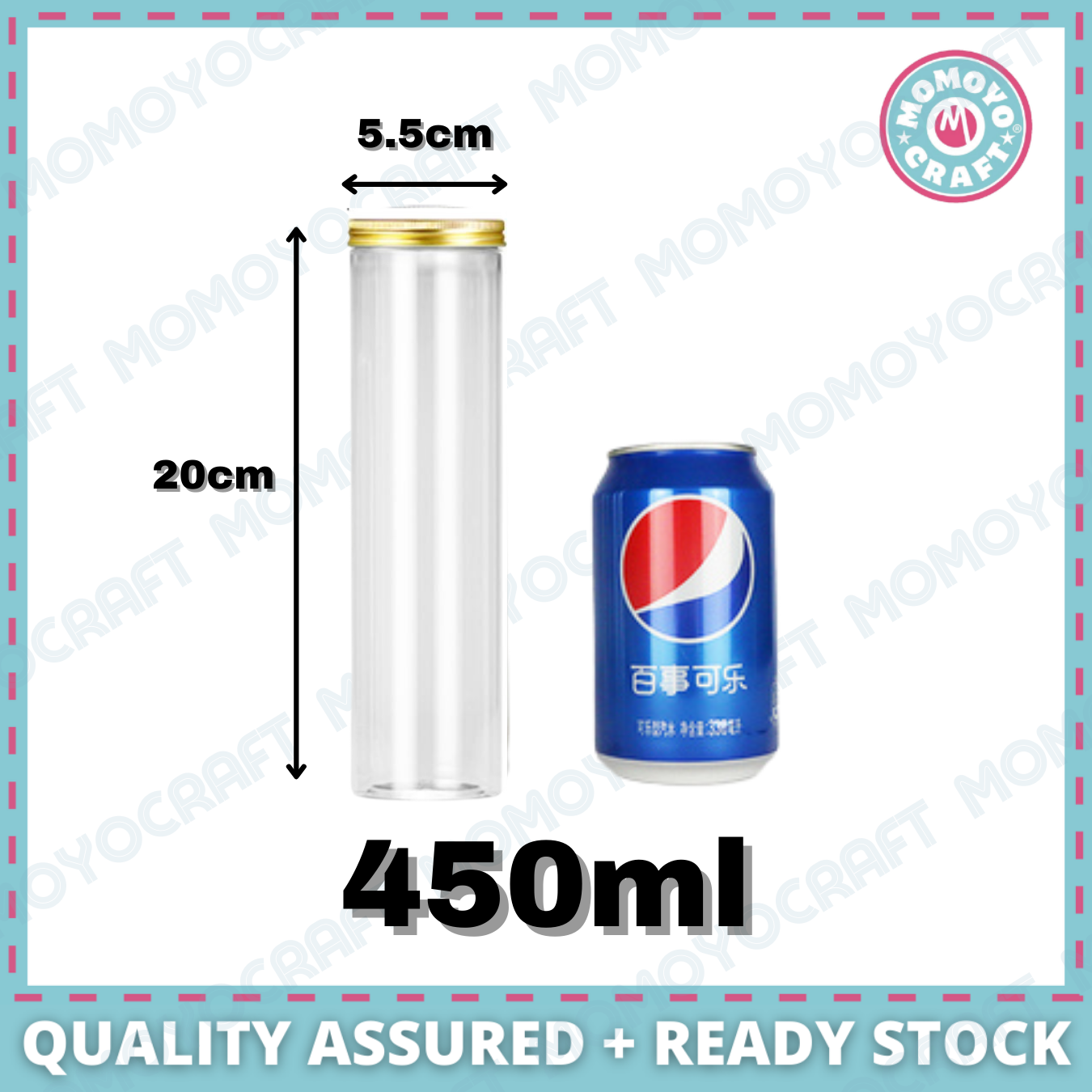 Gold Lid Plastic Jar Clear PET Food Storage Container for Cookies CNY Raya