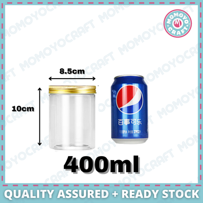 Gold Lid Plastic Jar Clear PET Food Storage Container for Cookies CNY Raya