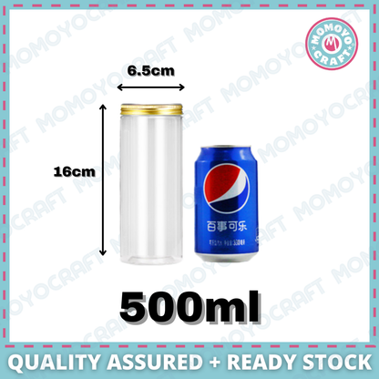 Gold Lid Plastic Jar Clear PET Food Storage Container for Cookies CNY Raya