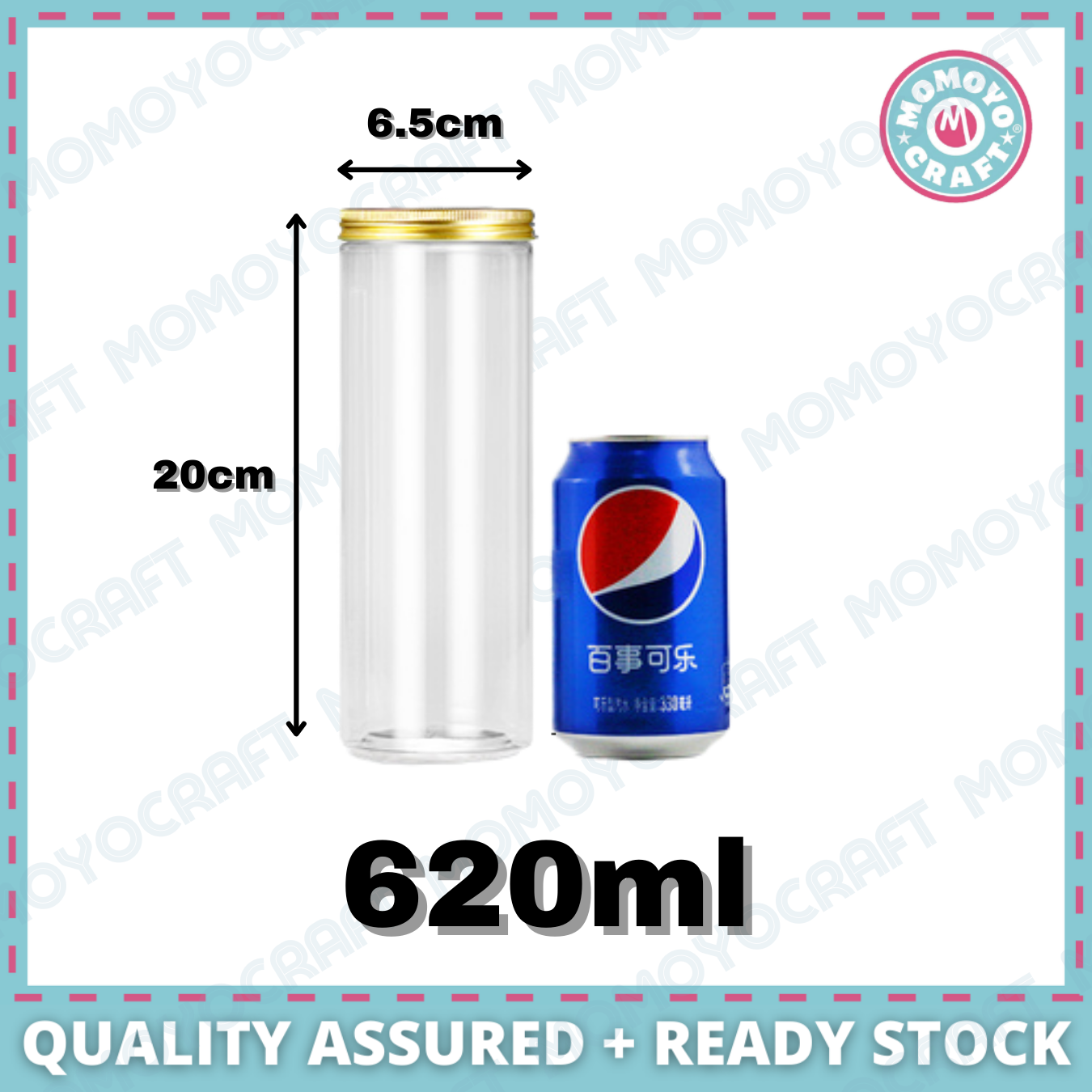 Gold Lid Plastic Jar Clear PET Food Storage Container for Cookies CNY Raya