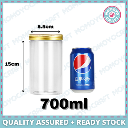 Gold Lid Plastic Jar Clear PET Food Storage Container for Cookies CNY Raya