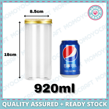 Gold Lid Plastic Jar Clear PET Food Storage Container for Cookies CNY Raya