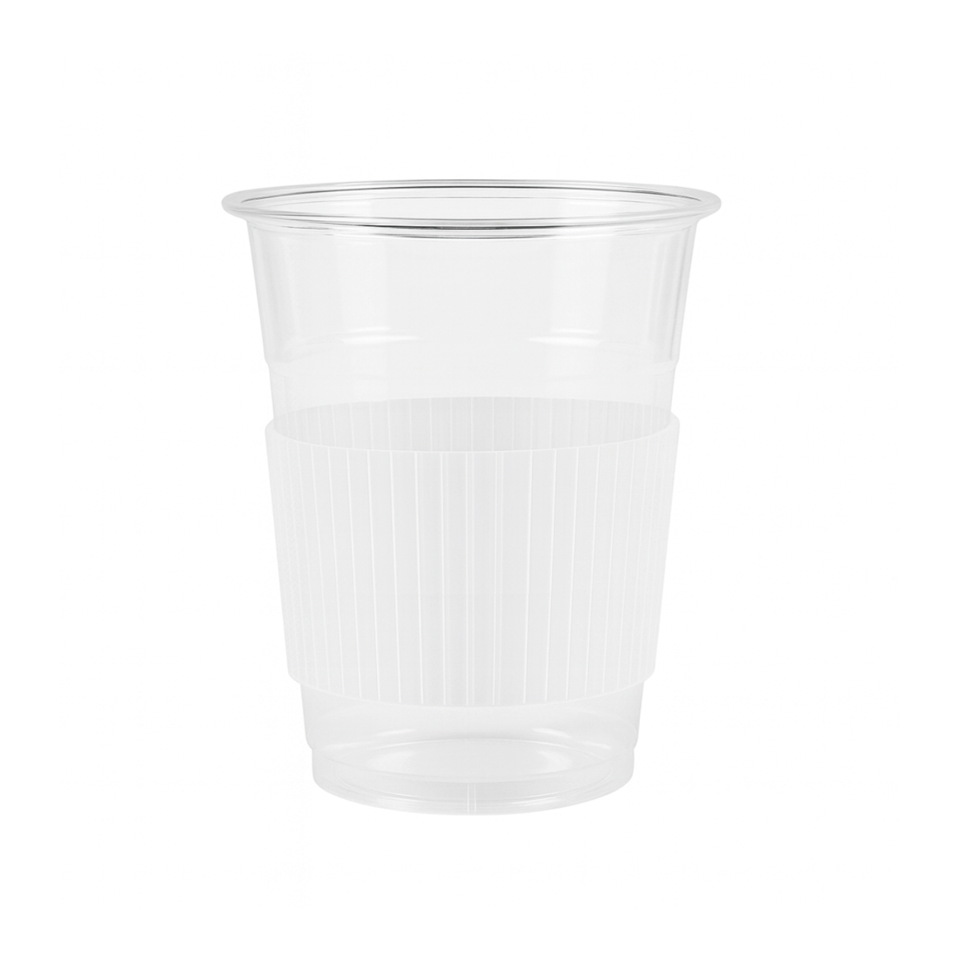 Transparent Plastic Cup Sleeve | Heat-Proof PP Grip (12oz–24oz)