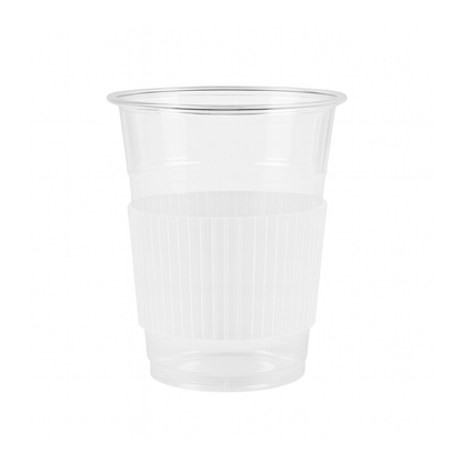 Transparent Plastic Cup Sleeve | Heat-Proof PP Grip (12oz–24oz)