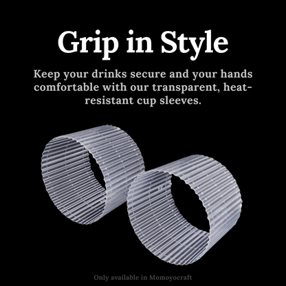 Transparent Plastic Cup Sleeve | Heat-Proof PP Grip (12oz–24oz)