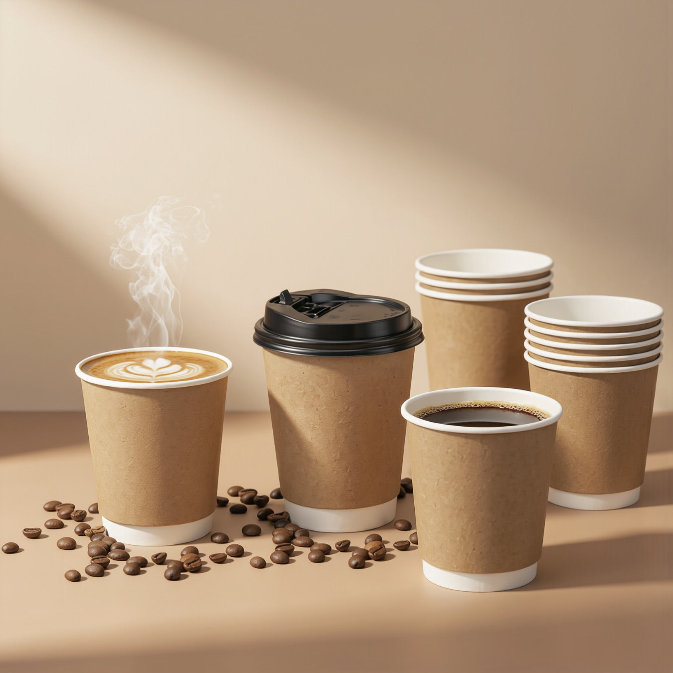 Kraft paper coffee cups