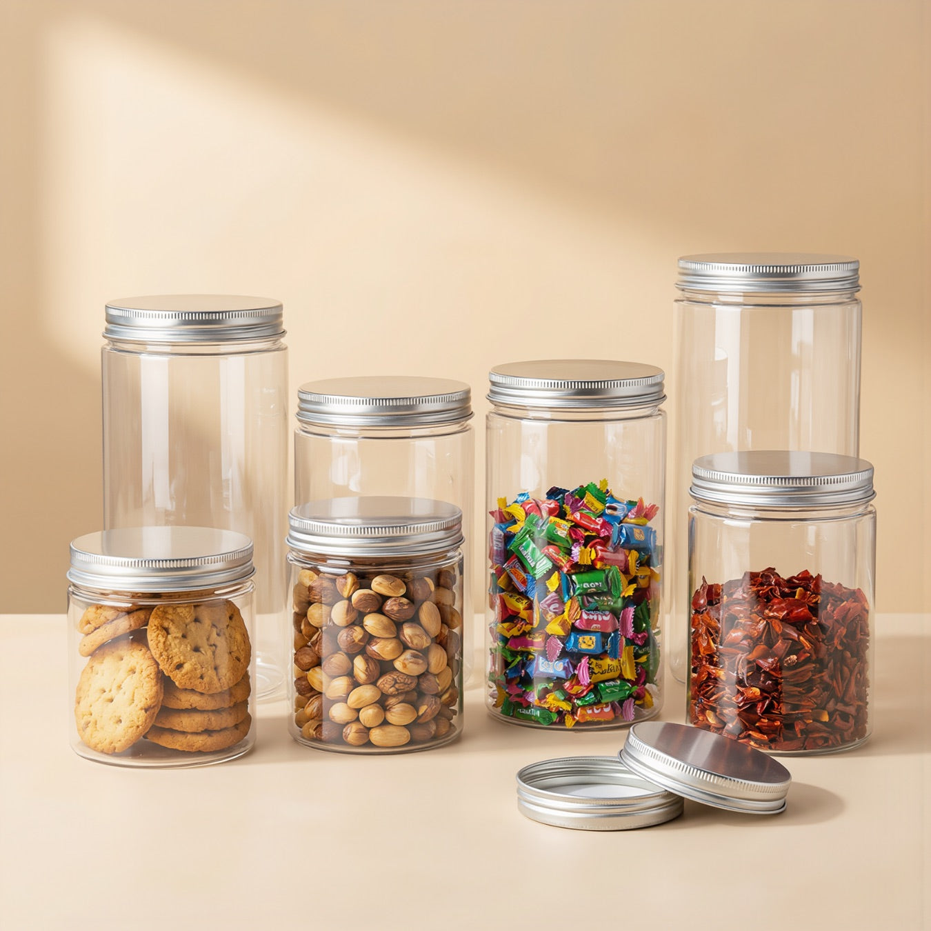 Clear PET cookie jars